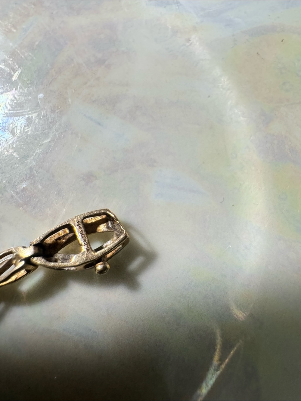 Solid 14K Yellow Gold Diamond Infinity Link Bracelet 8.75" 8g QG India AS-IS - Picture 3 of 7